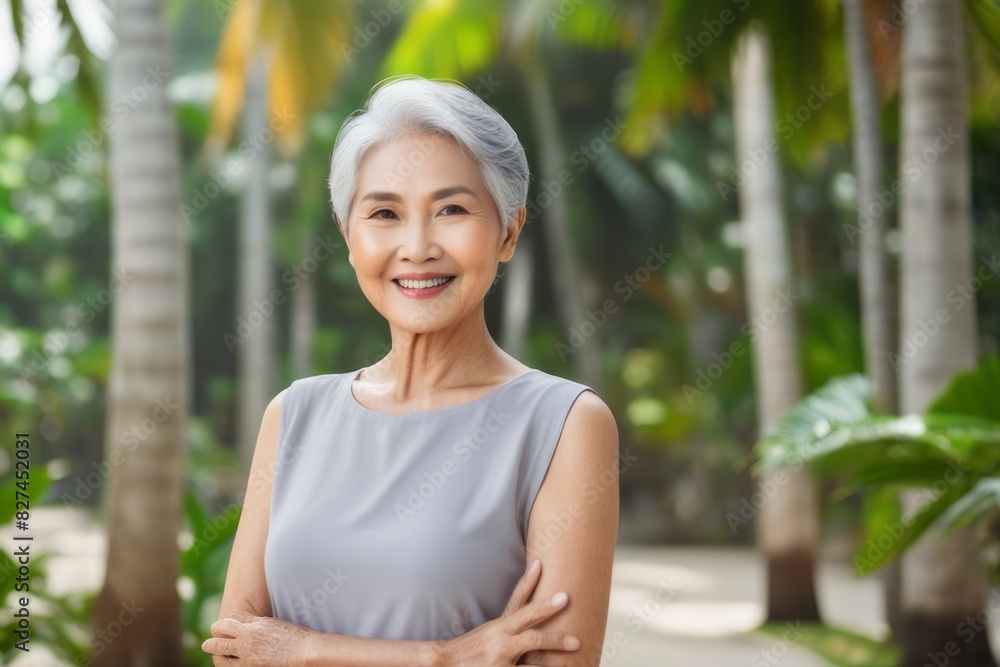 a portrait of a beautiful Asian senior woman offers a striking focal point for your advertising banner. a portrait of a beautiful Asian senior woman offers a striking focal point for your advertising banner.