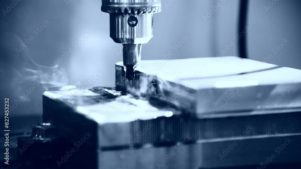 CNC machine drill on metal processing CNC machine drill on metal processing