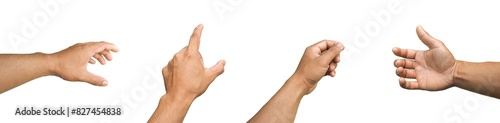 Photos Set of images of hands doing various gestures together  Concepts about business and technology  Isolated on a white background