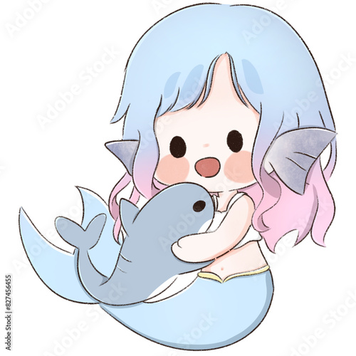 mermaid and shark