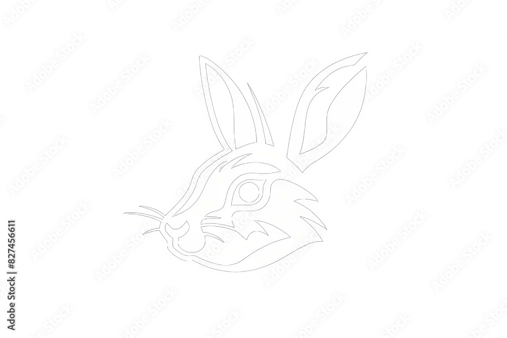 Stylized black and white rabbit head logo design Stylized black and white rabbit head logo design