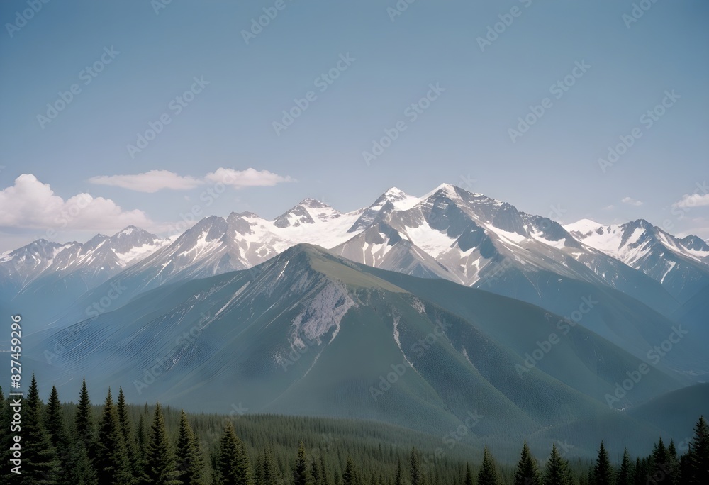 Alpine Mountain Landscape with Clear Blue Skies . beautiful skies
