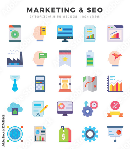 Marketing & Seo Icon Bundle 25 Icons for Websites and Apps