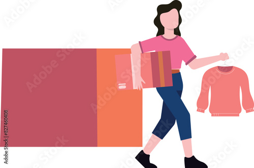 The girl is going for donation.