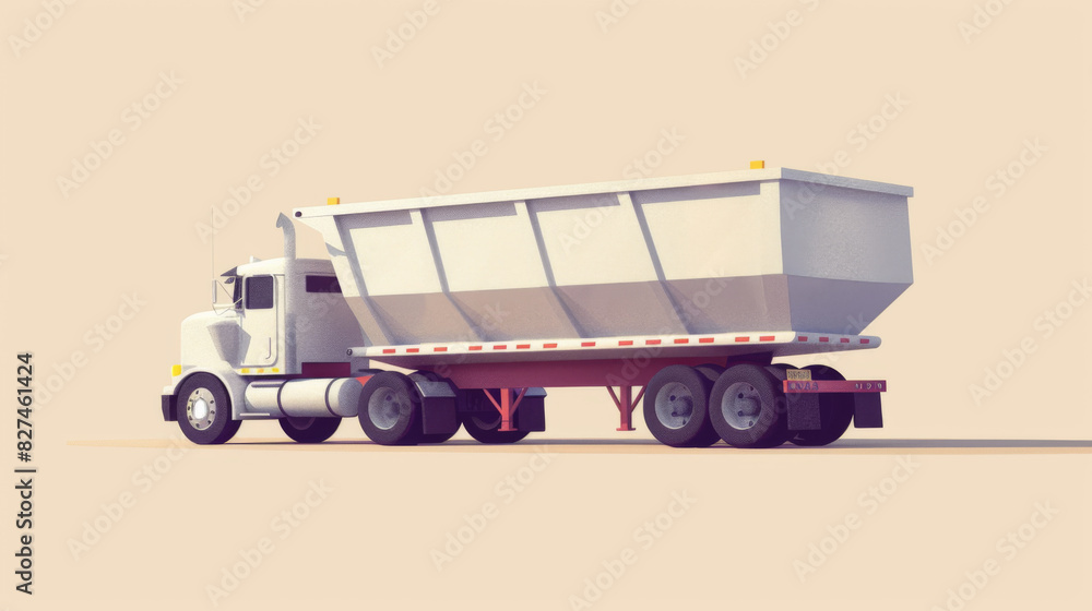 Fototapeta premium A detailed rendering of an industrial dump truck on a neutral background, highlighting its robust and functional design.