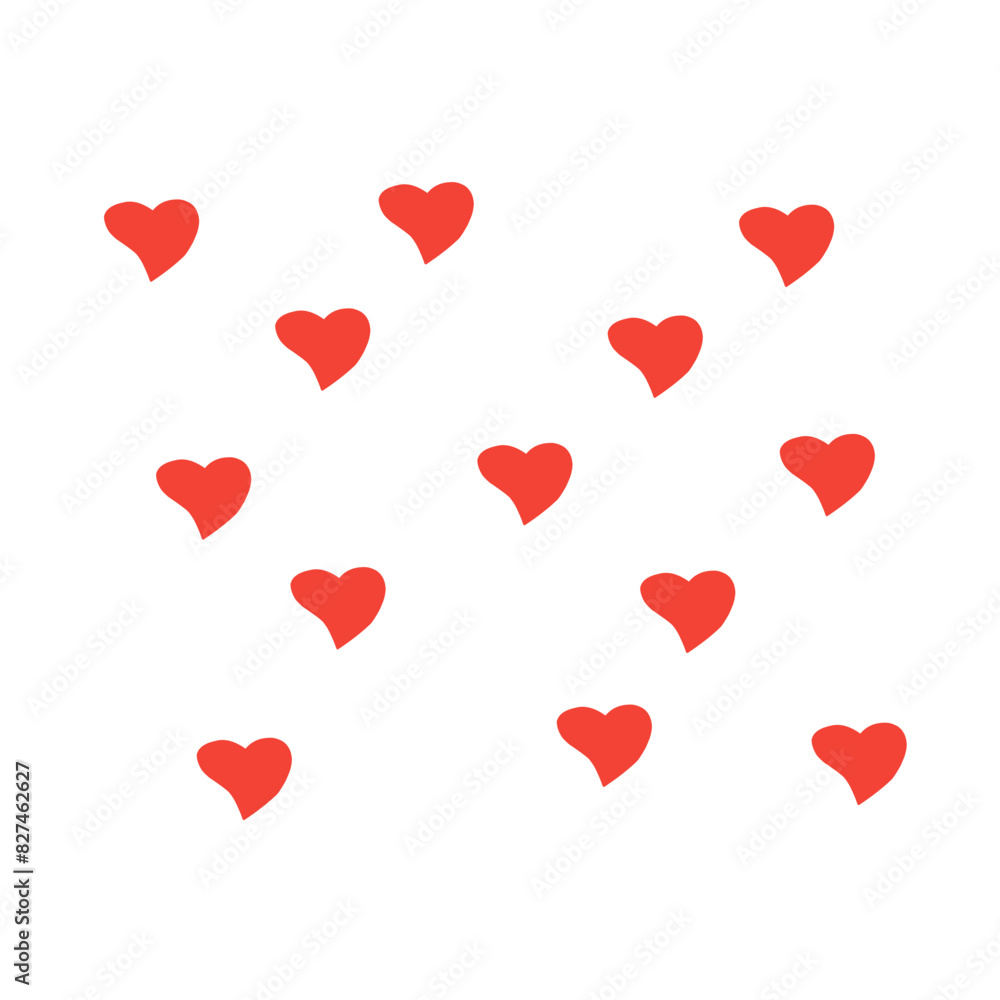 Red heart shape seamless pattern