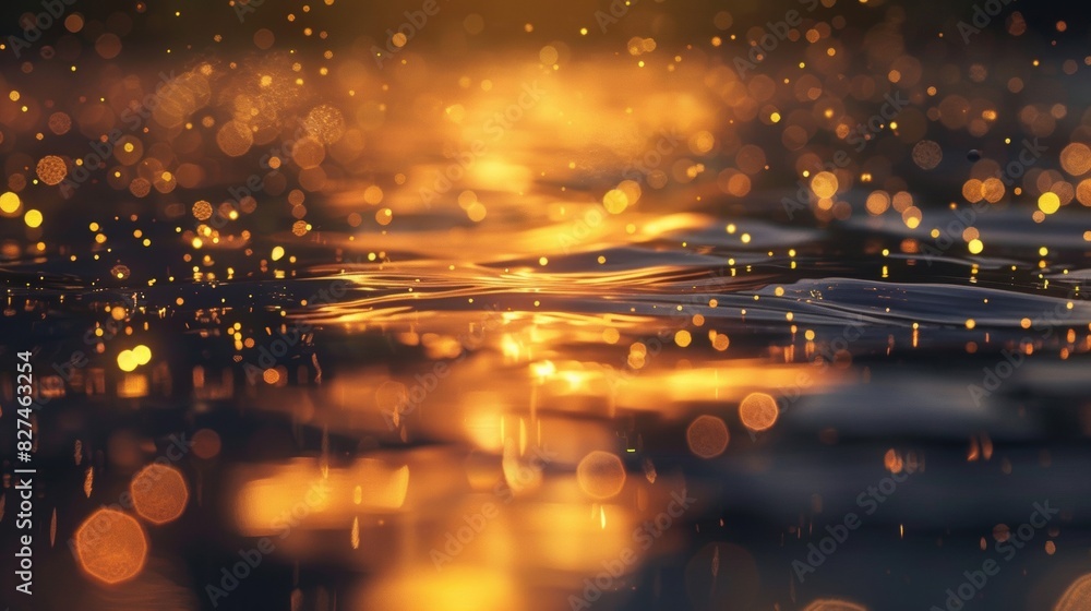 Light reflected on the surface of the water at night. The defocus effect turns reflected light into a soft, shimmering orb of light. Light reflected on the surface of the water at night. The defocus effect turns reflected light into a soft, shimmering orb of light.