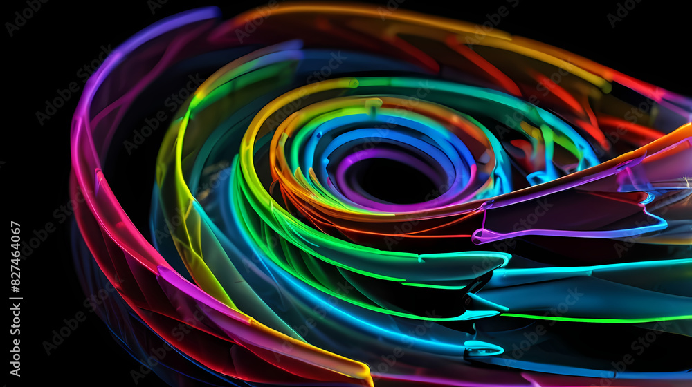 Abstract Neon Lighting In The Shape Of Spiral Background Abstract Neon Lighting In The Shape Of Spiral Background
