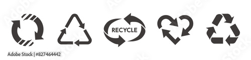 Recycle, Eco, Arrow vector icon set