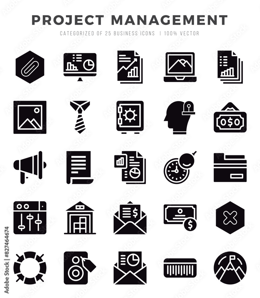 Project Management icons set. Vector illustration. Project Management icons set. Vector illustration.
