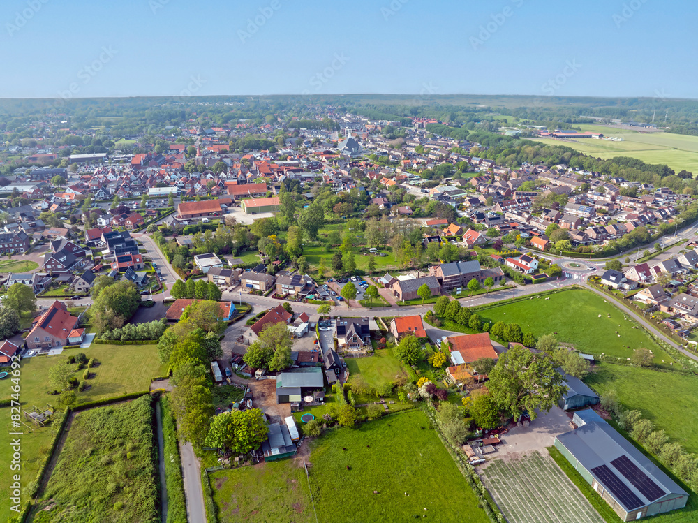 Fototapeta premium Aerial from the city Ouddorp in Zuid Holland the Netherlands