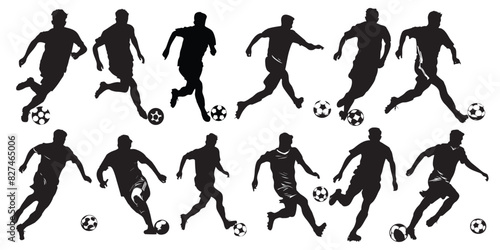 Wallpaper Mural Soccer players silhouette set  Torontodigital.ca