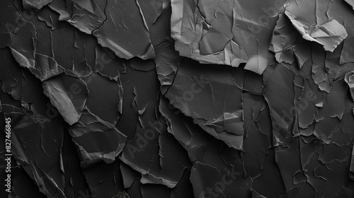 black paper, torn and ripped texture, background, torn cloth, collage, dark grey, abstract wallpaper, rough, crumpled, textured surface, torn edges, distressed, grunge, artistic, vintage, rugged, worn