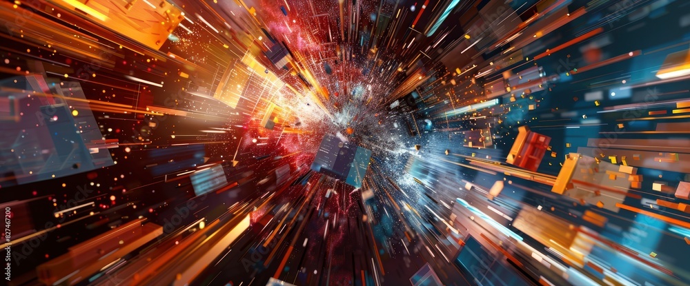 Fototapeta premium Abstract Concept Of Market Disruption , Abstract Pictures HD