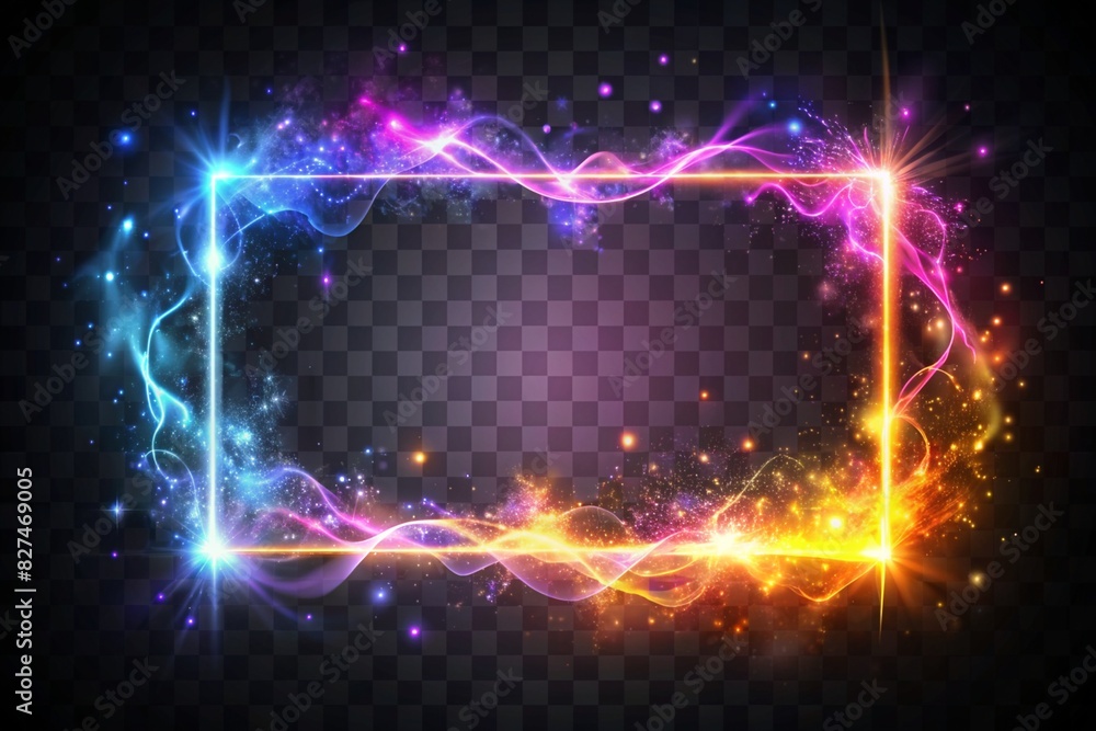 Fototapeta premium Abstract neon energy frame