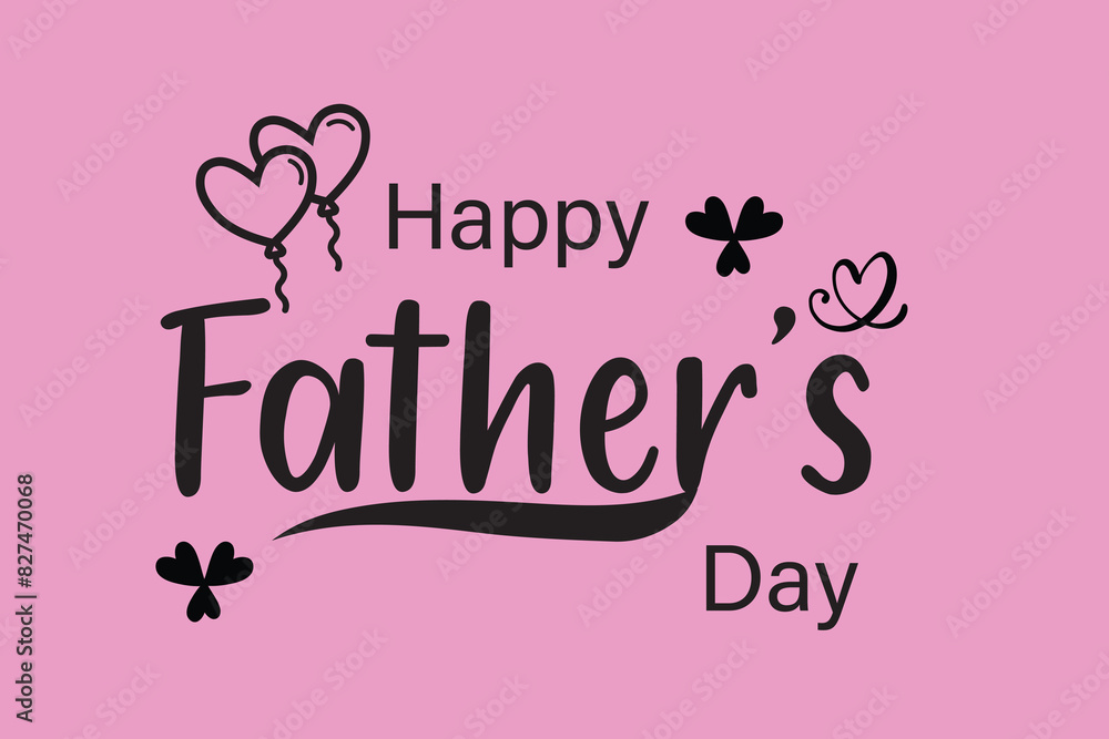 Naklejka premium Happy Fathers Day greeting with hand written lettering