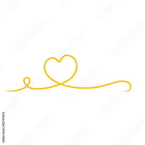 golden heart ribbon decorative shape