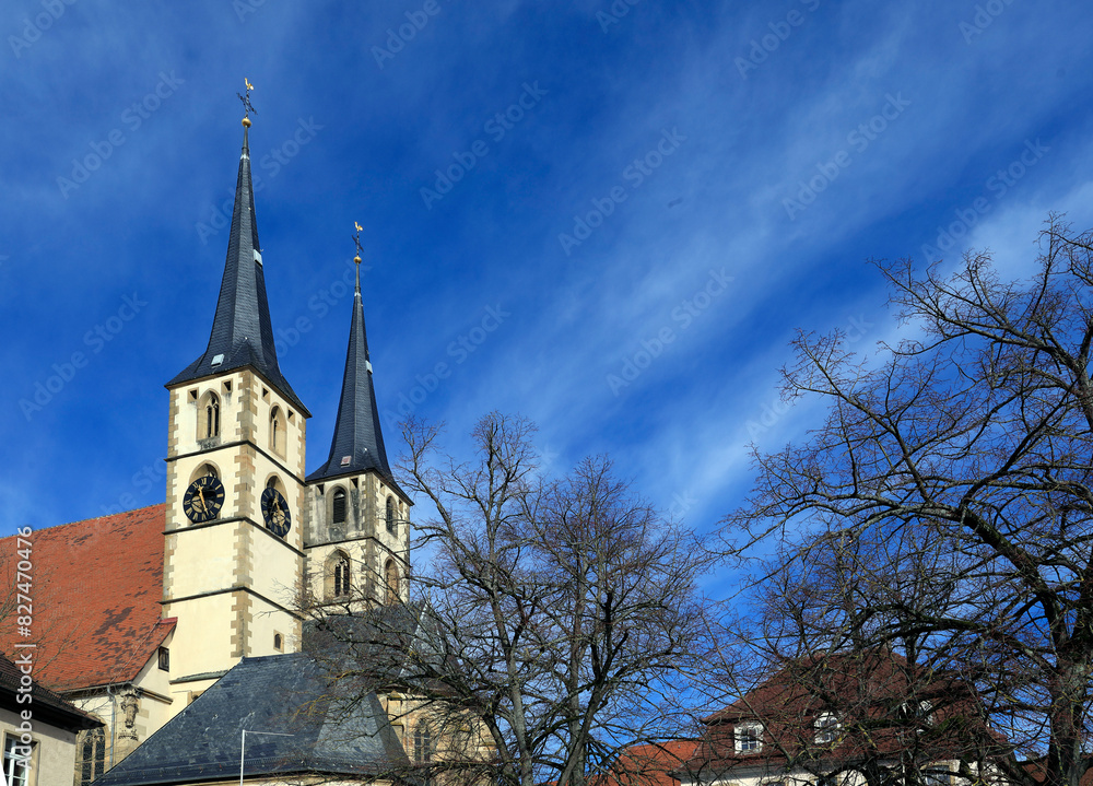 Stadtkirche in der Altstadt von Bad Wimpfen im Kraichgau, Landkreis Heilbronn, Baden-Württemberg, Süddeutschland, Deutschland, Europa. Stadtkirche in der Altstadt von Bad Wimpfen im Kraichgau, Landkreis Heilbronn, Baden-Württemberg, Süddeutschland, Deutschland, Europa.