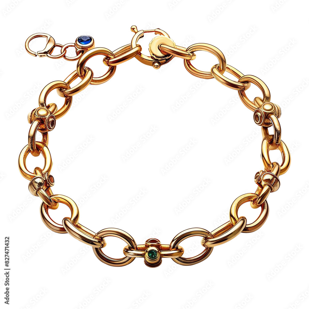 Elegant gold chain bracelet with gemstone accents, perfect for adding a touch of luxury to any outfit. Ideal for special occasions and daily wear. Elegant gold chain bracelet with gemstone accents, perfect for adding a touch of luxury to any outfit. Ideal for special occasions and daily wear.