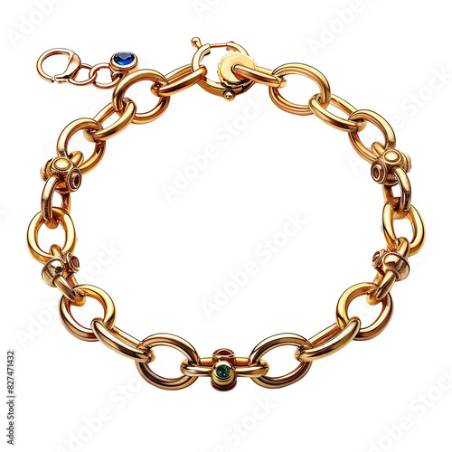 Elegant gold chain bracelet with gemstone accents, perfect for adding a touch of luxury to any outfit. Ideal for special occasions and daily wear.