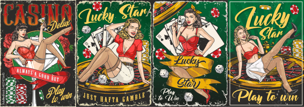 Casino vegas set flyer colorful Casino vegas set flyer colorful