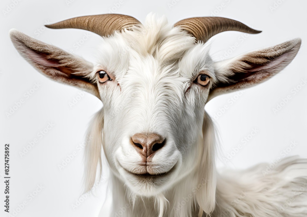 Toggenburg goat on a white background. Toggenburg goat on a white background.