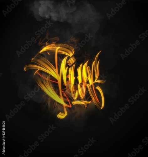 Fire letters logo hot calligraphy style