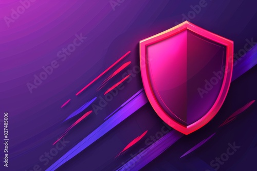 Red shield on a digital background, representing robust cyber defense and the protection of digital infrastructure photo