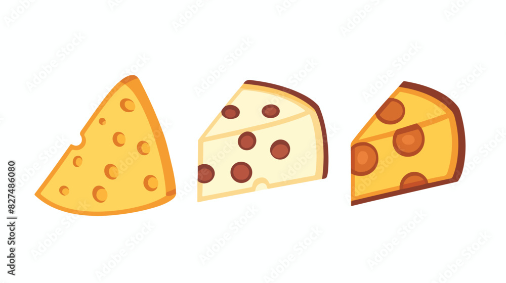 Cheese slice icon on white background. Dairy product