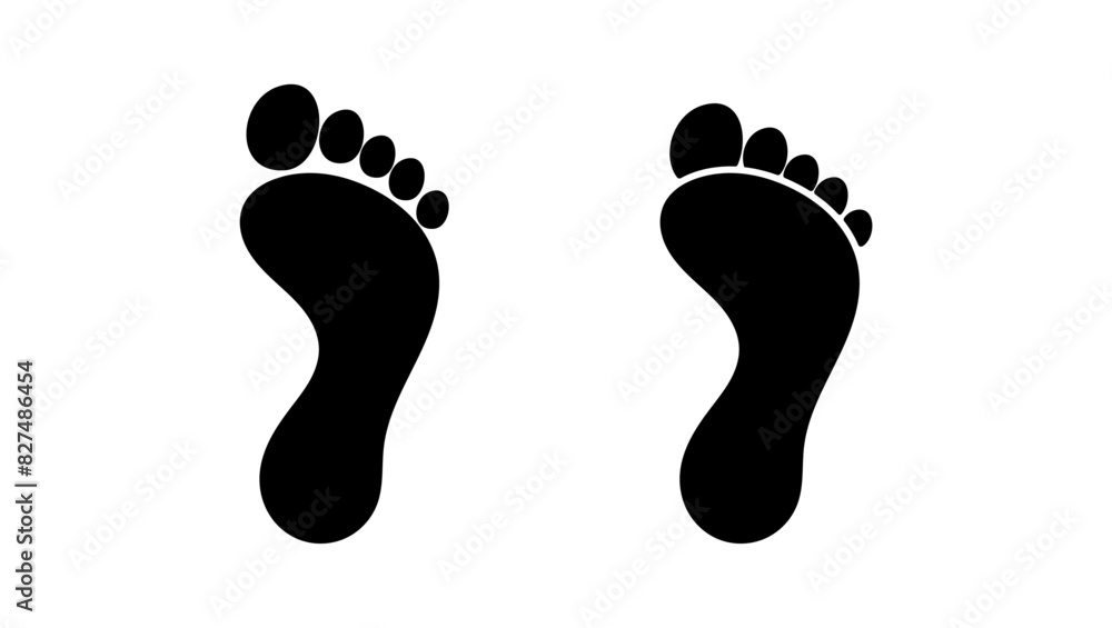 human footprint, black isolated silhouette human footprint, black isolated silhouette