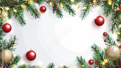 Christmas background with fir tree chic glowing garland
