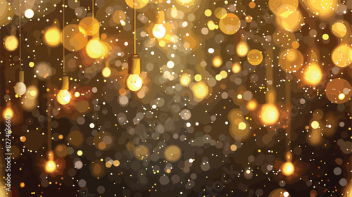 Christmas lights background. Glitter defocused golden