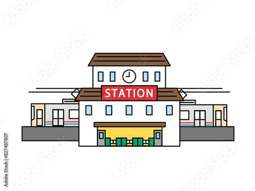 シンプルな駅のイラスト