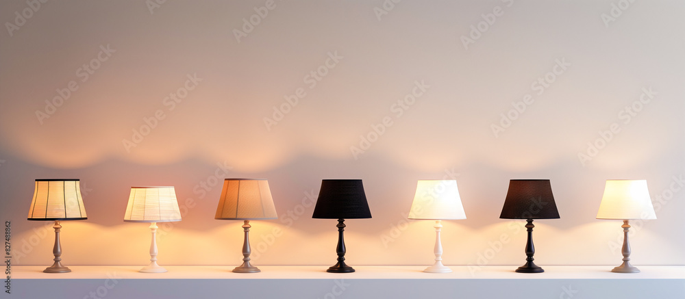 Fototapeta premium a variety neat arrangement of electric lamps