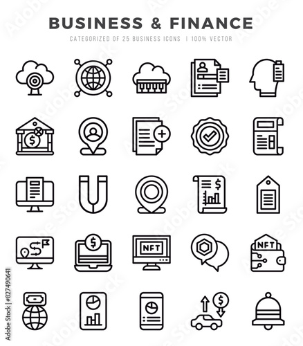 Business & Finance elements. Lineal web icon set. Simple vector illustration.
