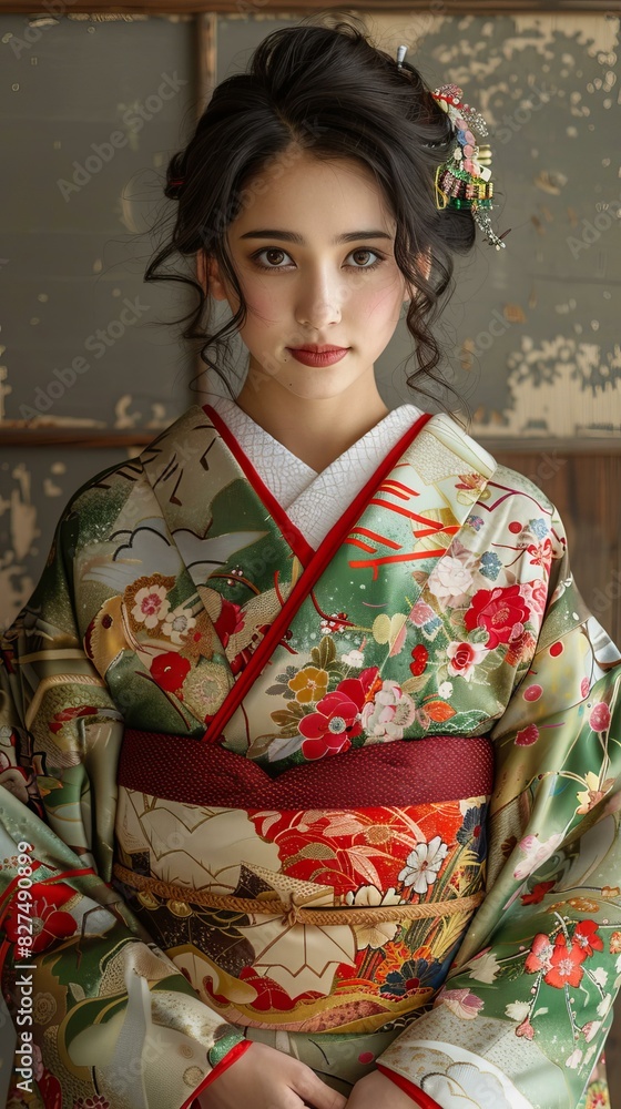 Beautiful Asian Woman Wearing a Traditional Japanese Kimono Beautiful Asian Woman Wearing a Traditional Japanese Kimono