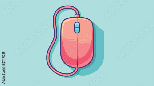 Computer mouse icon on light background. Coursor symb photo