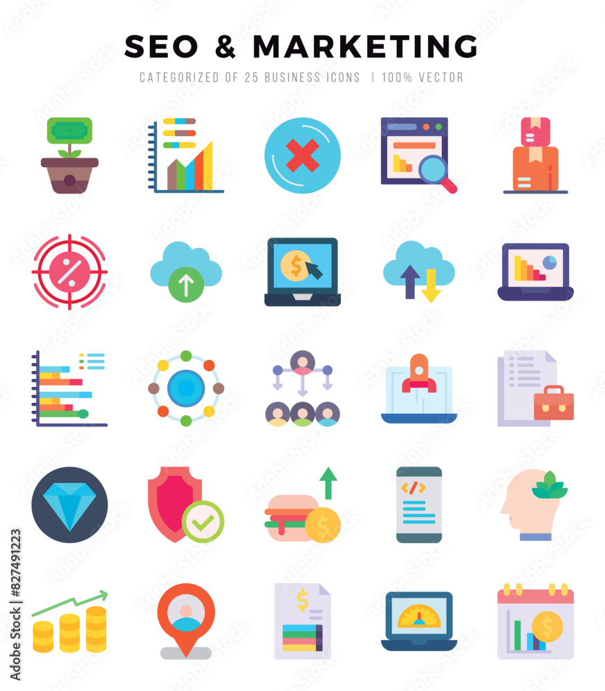 Set of SEO & MARKETING icons. Vector Illustration. Set of SEO & MARKETING icons. Vector Illustration.