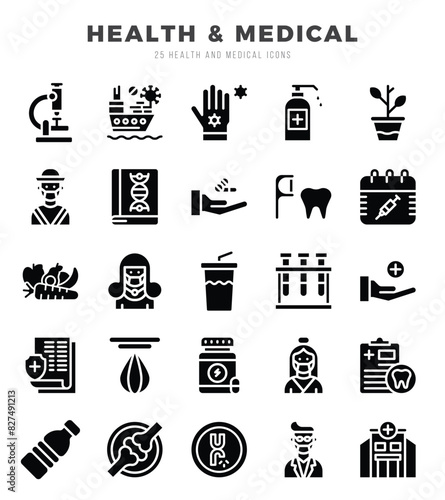 HEALTH & MEDICAL icons set for website and mobile site and apps.