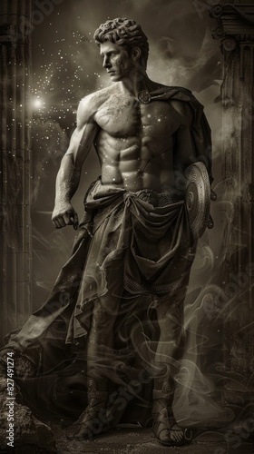 Timeless Classicism Epic Ancient Mythological Stoic Figure Illustrating Stoicism and Stoical Expressionism © MiniMaxi