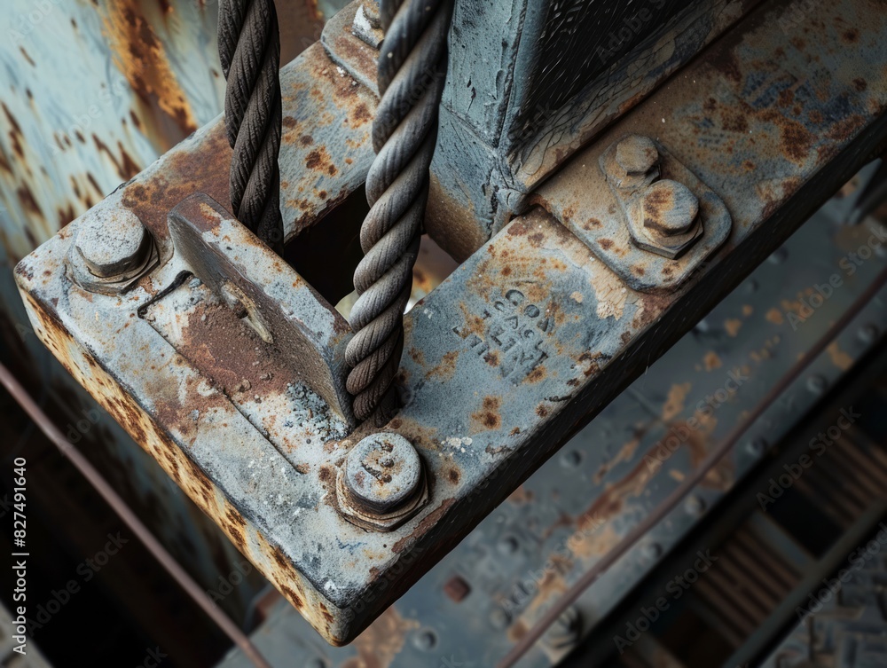 A close up of a rusty metal structure. A close up of a rusty metal structure.