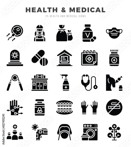 HEALTH & MEDICAL icon pack for your website. mobile. presentation. and logo design.