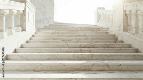 Wallpaper Mural Elegant marble staircase with rising steps, investment symbols in the background, isolated on white background, copy space Torontodigital.ca