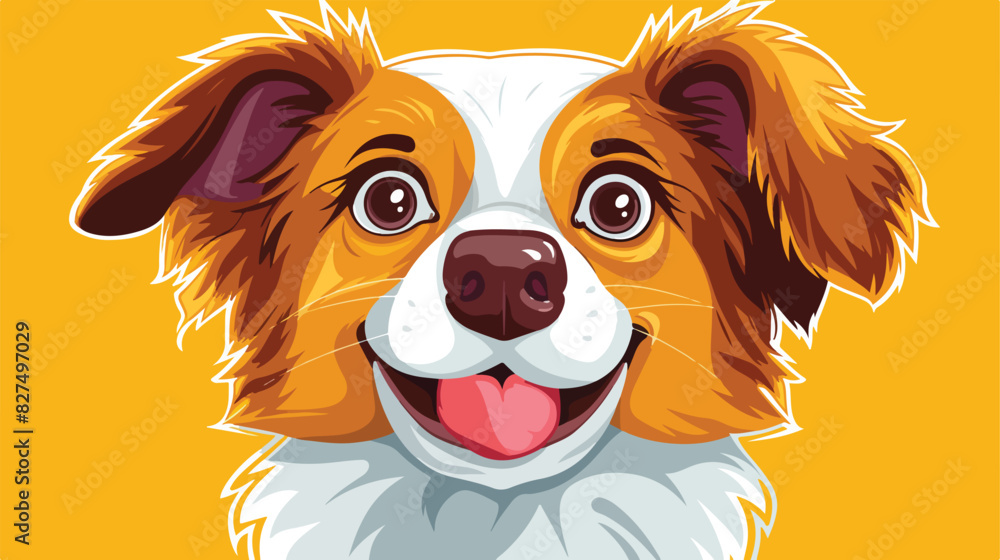 Cute smiling dog face. Vector illustration Cartoon vector