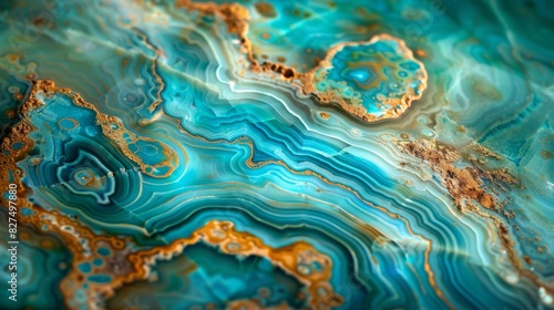 Detailed View of Smooth Polished Chrysocolla Stone in Vivid Blue and Green Tones for Nature Inspired Designs
