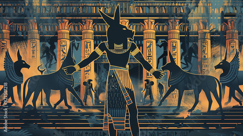 statue of the Egyptian god Anubis photo