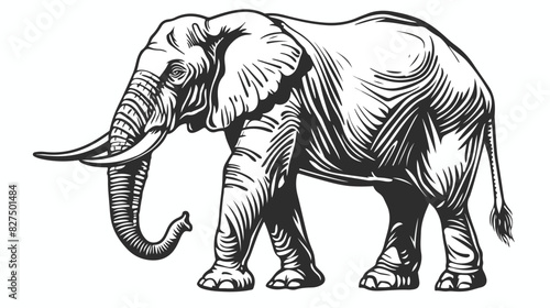 Elephant Line Art Cartoon Vector style vector designs