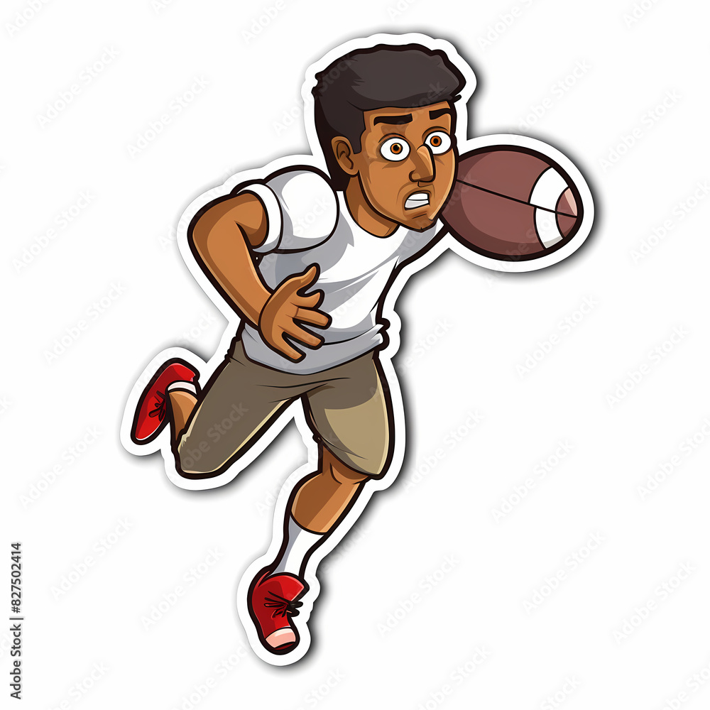 American Football Player with Ball in field,Cartoon quarterback picture,vector illustration cartoon. American Football Player with Ball in field,Cartoon quarterback picture,vector illustration cartoon.
