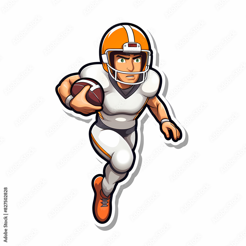 American Football Player with Ball in field,Cartoon quarterback picture,vector illustration cartoon. American Football Player with Ball in field,Cartoon quarterback picture,vector illustration cartoon.