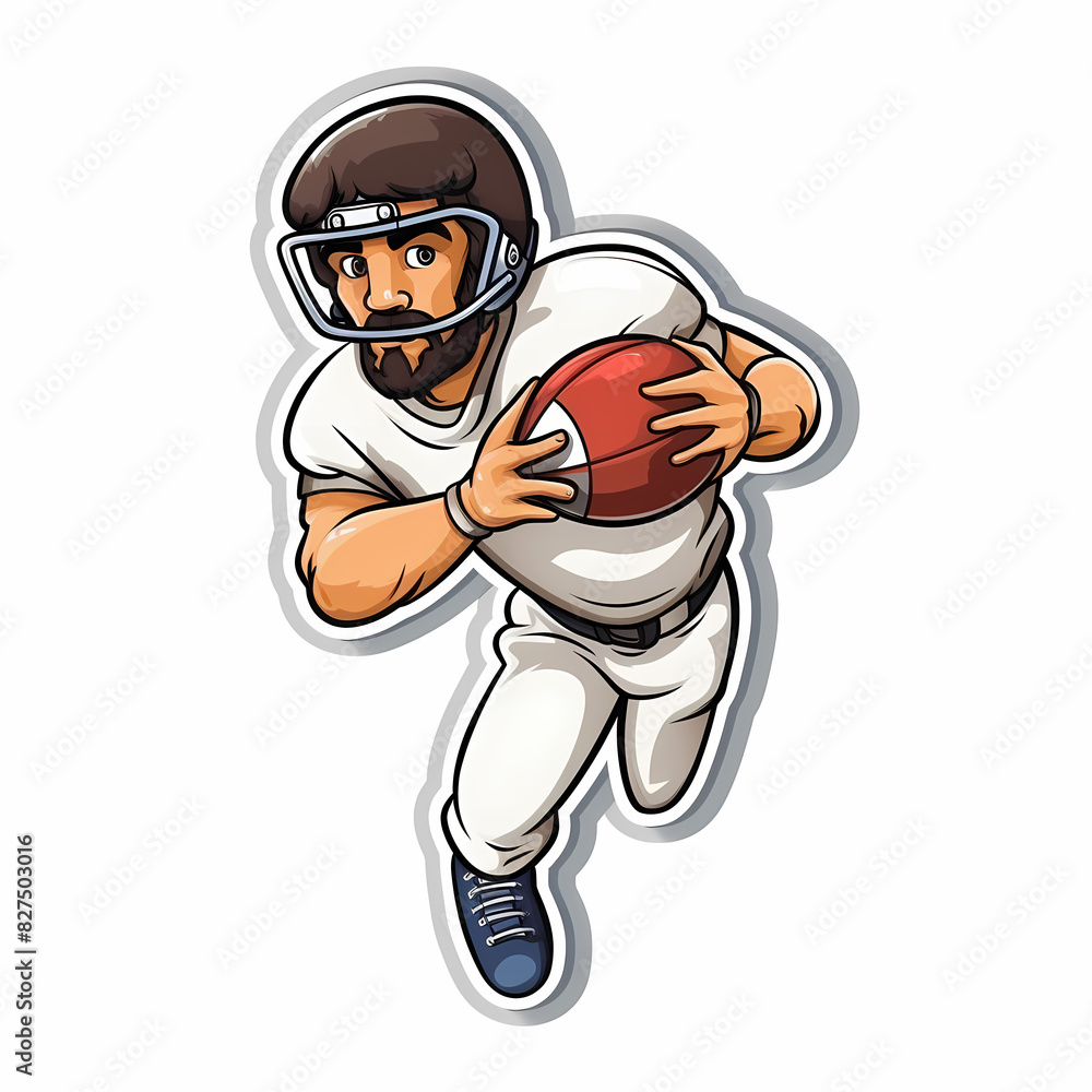 American Football Player with Ball in field,Cartoon quarterback picture,vector illustration cartoon. American Football Player with Ball in field,Cartoon quarterback picture,vector illustration cartoon.
